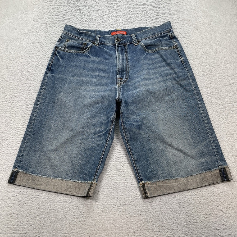 Vintage Ed Hardy Jean Shorts Men's Size 34 Y2K Skater Jorts Denim hip Hop 14"